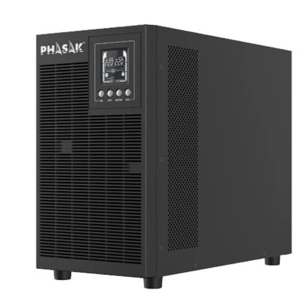 SAI Online Phasak 3000 VA Online LCD/ 3000VA-2700W/ 4 Salidas/ Formato Torre