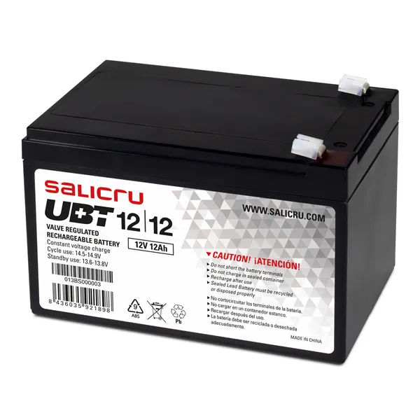 Batería Salicru UBT 12/12 compatible con SAI Salicru según especificaciones