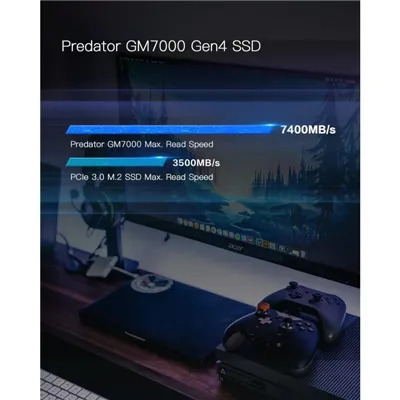 Acer Predator GM7000 Disipador FULL SSD 1TB NVMe a 7400MB/s