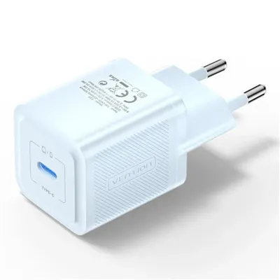 Cargador Gan de Pared Vention FEPL0-EU/ 1xUSB Tipo-C/ 20W