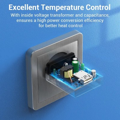 Cargador de Pared Vention WML-CH07-EU-B/ 1xUSB/ 12W