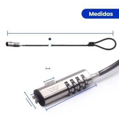 Ewent Nano Cable de seguridad con cerradura de combinación para