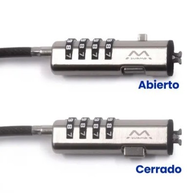 Ewent Nano Cable de seguridad con cerradura de combinación para