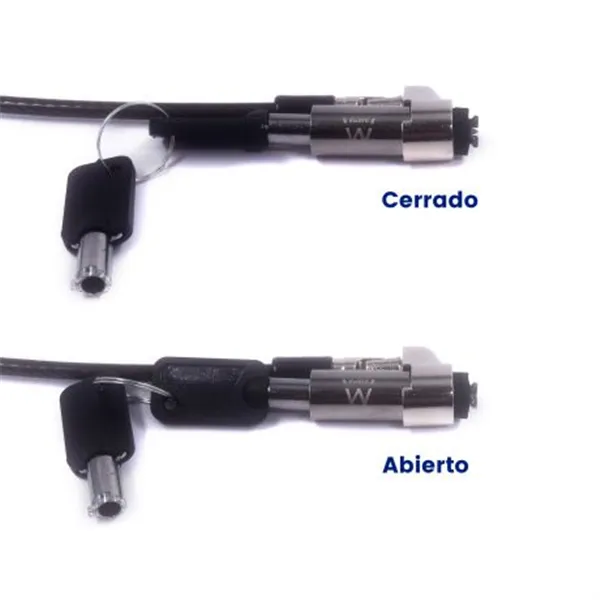 Ewent Cable de seguridad con ranura tipo nano y llaves de seguridad para portátiles