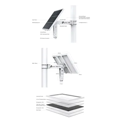 TP-Link Vigi SP6020 Panel solar de 60W Sistema de suministro de