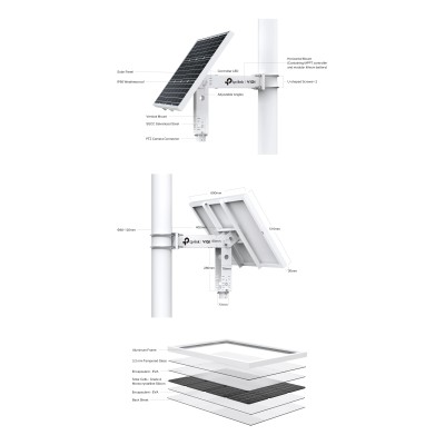 TP-Link Vigi SP6030 Panel solar de 60W Sistema de suministro de