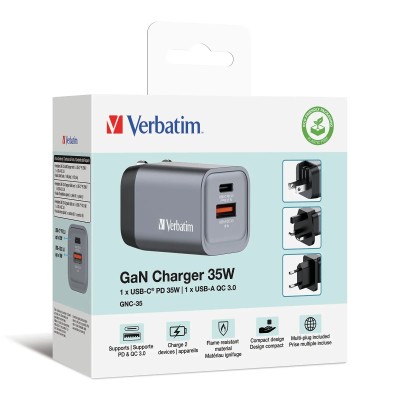 Cargador de Pared Universal Verbatim GNC-35/ 1xUSB Tipo-C/