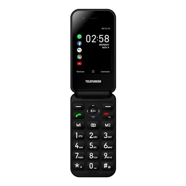 Teléfono Móvil Telefunken S740 para Personas Mayores/ Negro