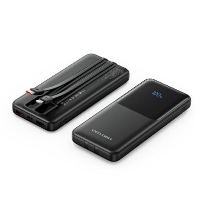 Powerbank 10000mAh Vention FHOB0/ 22.5W/ Negra/ Incluye Cable