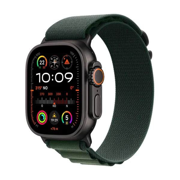 Apple Watch Ultra 2 2024 de 49mm GPS+Cellular Caja de Titanio Negro con Correa Loop Alpine Verde Oscuro Pequeña