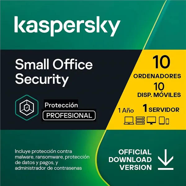 Kaspersky Small Office Security 2024 | 10 Dispositivos + 1 Servidor | 1 año | Descarga electrónica