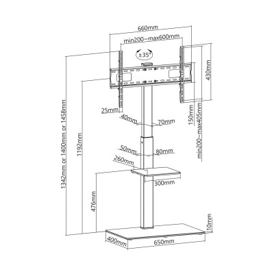 Soporte de Suelo Aisens FT70S-077 para TV de 37-70'/ hasta 40kg