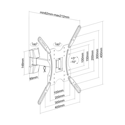 Soporte de Pared Inclinable Aisens WT55TSE-057 para TV de