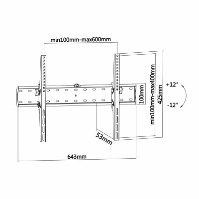 Soporte de Pared Fijo Inclinable Aisens WT70T-017 para TV de