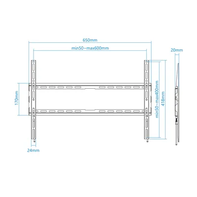 Soporte de Pared Fijo TooQ LP1080F-B para TV de 37-80'/ hasta