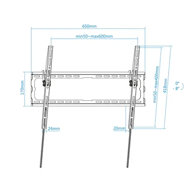 Soporte de Pared Fijo/ Inclinable TooQ LP1081T-B para TV de