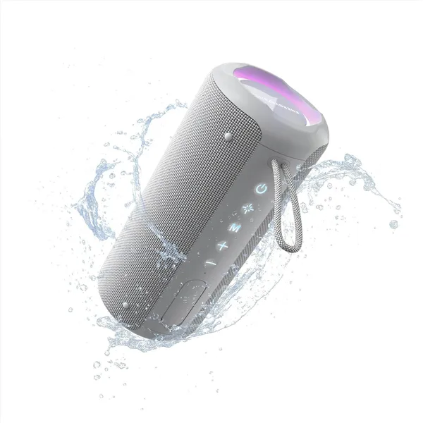 Energy Sistem Soundbliss Gris Altavoz Bluetooth 5.4 con IPX6/LED RGB y True Wireless Stereo 12h auton.