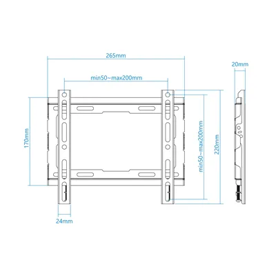 Soporte de Pared Fijo TooQ LP1043F-B para TV de 23-43'/ hasta