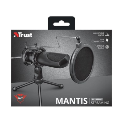 Trust GXT 232 Mantis Micrófono USB para PC con soporte y filtro