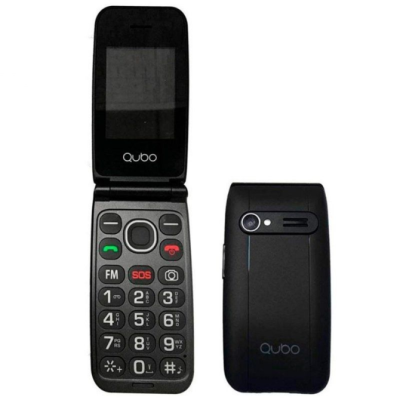 Qubo NEONW-SOS Negro Teléfono Móvil para Personas Mayores