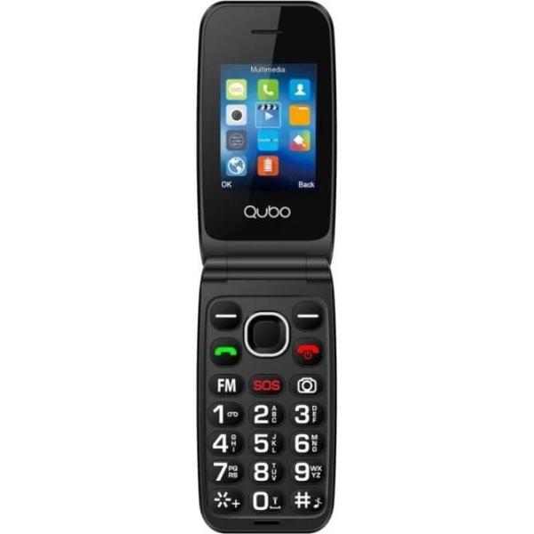 Qubo NEON2W-SOS Negro Teléfono Móvil para Personas Mayores plegable teclas grandes