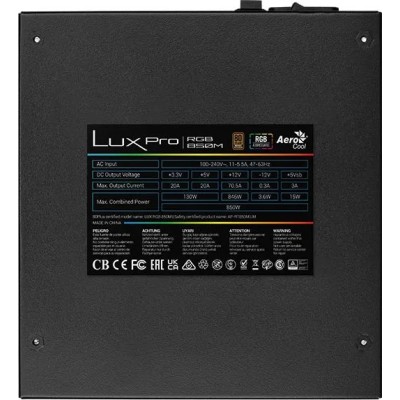 Aerocool LUX PRO RGB 850M 850W 80 Plus Bronze Semi Modular ATX