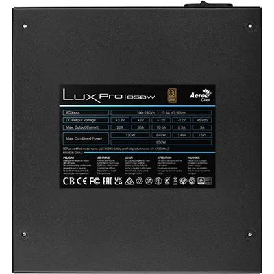 Aerocool LUX PRO 850 F.Alimentación 850W 80 Plus Bronze +88%