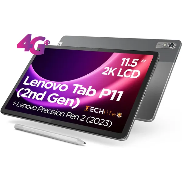 Lenovo Tab P11 (2nd Gen) 11.5' 4G LTE + WIFI 128GB 4GB Pantalla 2K Octacore, Gris Tormenta + Lenovo Precision Pen 2