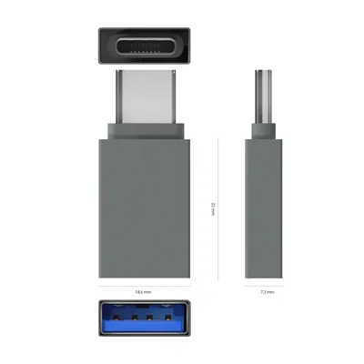 Adaptador USB 3.2 Aisens A108-0718/ USB Hembra - USB Tipo-C