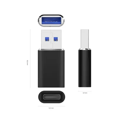 Adaptador USB 3.2 GEN2 Aisens A108-0678/ USB Tipo-C Hembra -