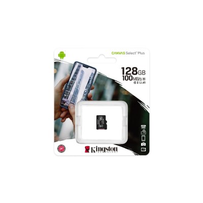 Kingston CANVAS Select Plus 128GB microSD XC/ Clase 10/ 100MBs