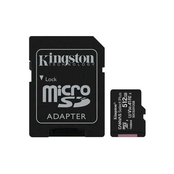 Kingston CANVAS Select Plus 512GB microSD XC con Adaptador/ Clase 10/ 100MBs