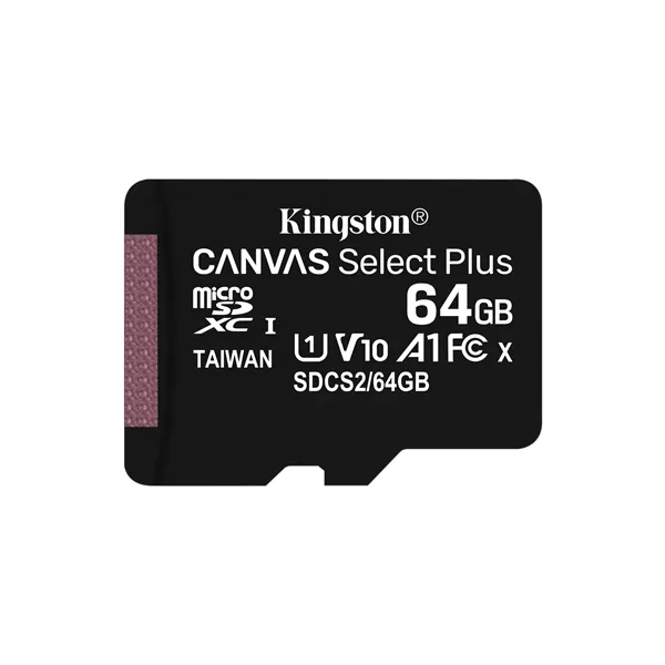 Tarjeta de Memoria Kingston CANVAS Select Plus 64GB microSD XC/ Clase 10/ 100MBs