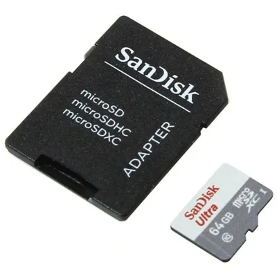 Tarjeta de Memoria SanDisk Ultra 64GB microSD XC con Adaptador/