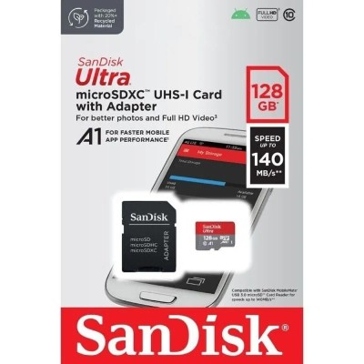 Tarjeta de Memoria SanDisk Ultra 128GB microSD XC con