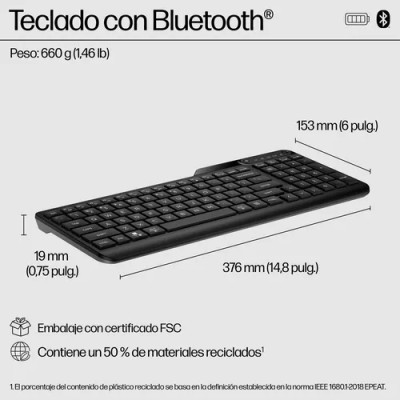 Teclado Inalámbrico HP 460 Multidispositivo/ Negro