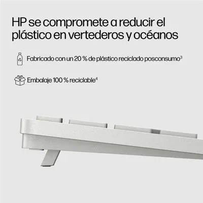 Teclado Inalámbrico Programable HP 970/ Blanco