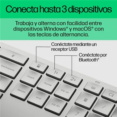 Teclado Inalámbrico Programable HP 970/ Blanco