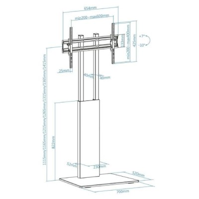 TooQ FS2288M-B Soporte de Suelo Inclinable para TV de 32-85'/