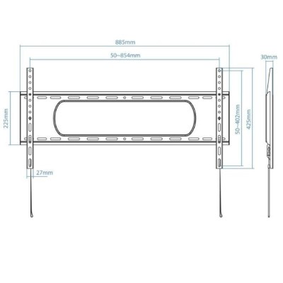 TooQ LP1090F-B Soporte de pared para TV de 43-90'/ hasta 80kg