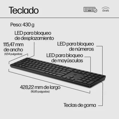 Teclado y Ratón Inalámbricos HP 650/ Blanco