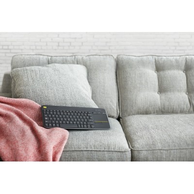 Logitech K400 Plus Negro Teclado inalámbrico Para PC/TV