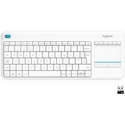 Logitech K400 Plus Blanco Teclado inalámbrico Para PC/TV