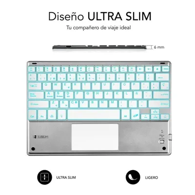 Teclado Compacto Inalámbrico por Bluetooth Subblim SMBT50/ Plata