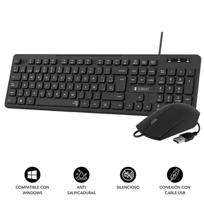 Teclado y Ratón Subblim Combo Business Slim CSSK01/ Negro