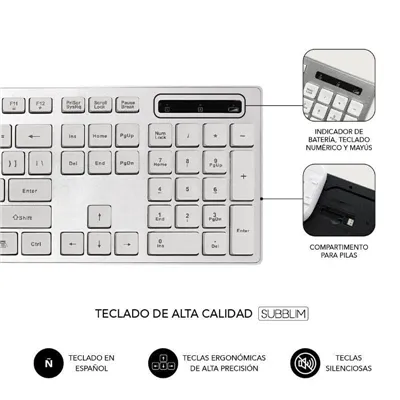 Teclado y Ratón Inalámbrico Subblim Combo Wireless Ergo Keys