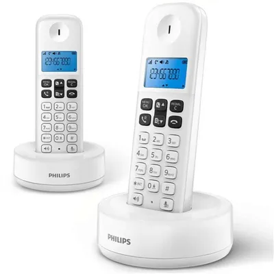 Teléfono Inalámbrico Philips D1612W/34/ Pack DUO/ Blanco