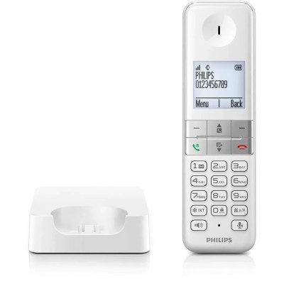 Teléfono Inalámbrico Philips D4701W/34/ Blanco