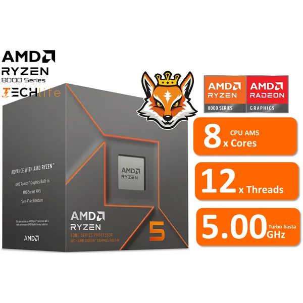 AMD Ryzen 5 8500G a 3.5/5.0GHz AM5 6x Cores Gráficos Radeon 740M