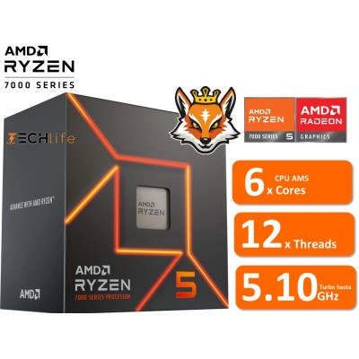 AMD Ryzen 5 7600 a 3.8/5.1GHz AM5 6x Core Gráficos Radeon